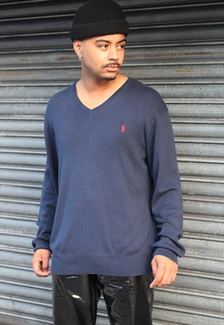 VINTAGE RALPH LAUREN NAVY JUMPER