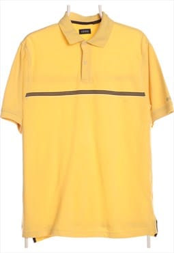 Izod 90's Stripe Polo Shirt Medium Yellow