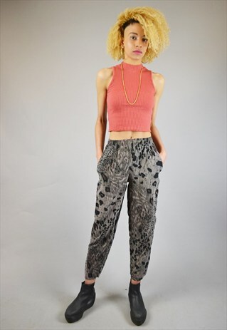 VINTAGE 80'S ABSTRACT ANIMAL PRINT TROUSERS