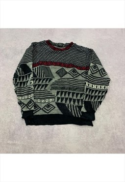 Vintage abstract knitted jumper Men's M