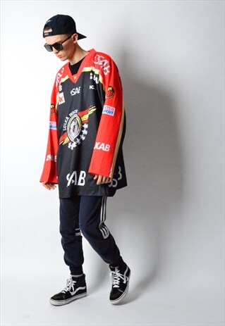 COLOUR BLOCK OVERSIZED SWEDISH HOCKEY GOALIE JERSEY SHIRT