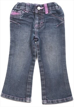 Vintage Wrangler Black & Pink Mini Jeans - 12-18 MONTHS