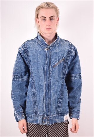 MENS VINTAGE DENIM JACKET MEDIUM BLUE 90S