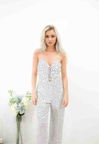 BLACK POLKA DOT TANK JUMPSUIT