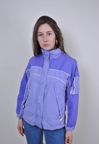 90S PURPLE WIND JACKET, VINTAGE TRAVEL WINDBREAKER MOUNTAIN
