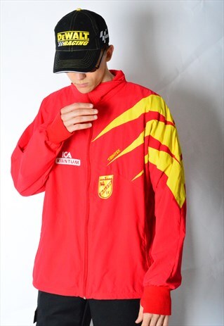 VINTAGE 90S RED YELLOW SHELL JACKET