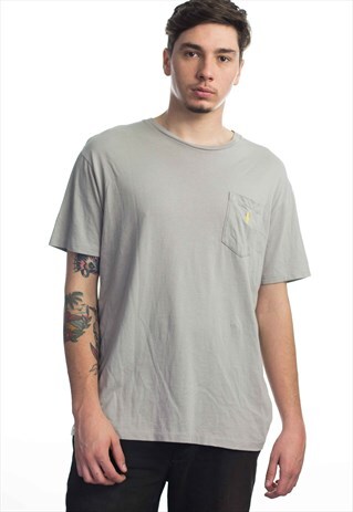 VINTAGE POLO RALPH LAUREN LOGO POCKET T-SHIRT 90S M 5.7