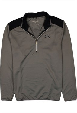 Vintage 90's Calvin Klein Sweatshirt Golf Quater Zip Grey
