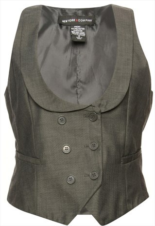 VINTAGE BEYOND RETRO REVERSIBLE DARK GREY 1990S WAISTCOAT -