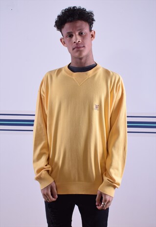 YELLOW TOMMY HILFIGER GOLF EMBROIDERED PULLOVER