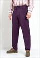 VINTAGE PLEATED PANTS IN BURGUNDY FORMAL TROUSERS