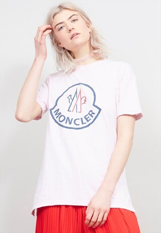 VINTAGE 90'S MONCLER OVERSIZED PASTEL PINK T-SHIRT