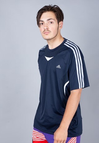 DARK BLUE ADIDAS FOOTBALL SHIRT