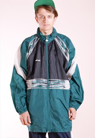 VINTAGE NYLON, COLORBLOCK WINDBREAKER FROM THE 90S