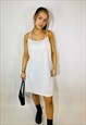 Vintage 90s Y2K White Sheer Mini Slip Dress