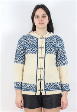 Norwegian Wool Cardigan Sweater Jumper Jacket Winter Nordic