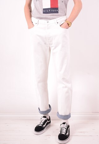 LEVI'S MENS VINTAGE JEANS W32 L28 WHITE 90S
