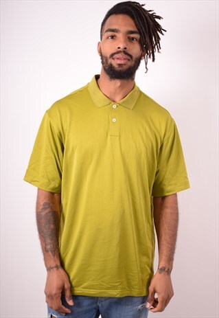 ADIDAS MENS VINTAGE POLO SHIRT LARGE GREEN 90S