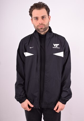 NIKE MENS VINTAGE TRACKSUIT TOP JACKET XL BLACK 90'S