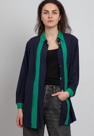 VINTAGE NAVY GREEN FAIRLADY LONG SLEEVE SHIRT