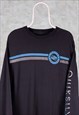VINTAGE QUIKSILVER T-SHIRT BLACK LONG SLEEVE SPELL OUT M