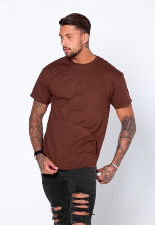 ESSENTIAL BLANK T-SHIRT - LIGHT BROWN CHESTNUT