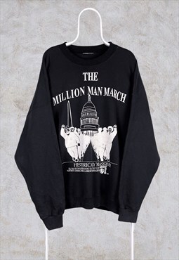 1995 The Million Man March Sweatshirt Official Black XXL
