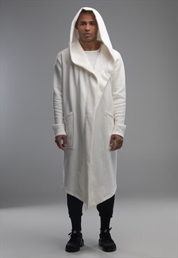 Geometric hooded coat