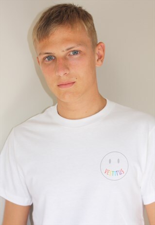 VESTITUS PRIDE RAINBOW LOGO CHARITY T-SHIRT WHITE