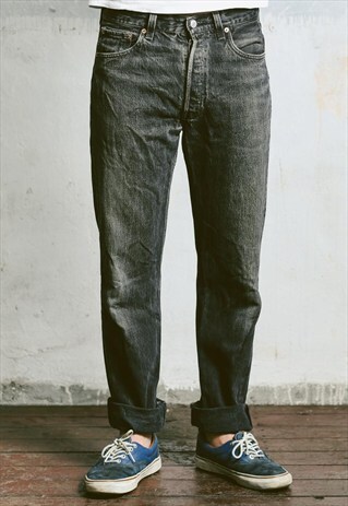 VINTAGE LEVIS 501 FADED BLACK JEANS