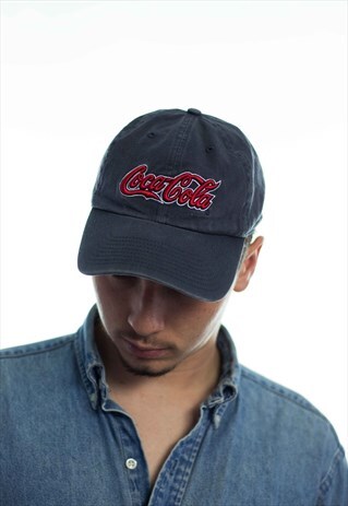 VINTAGE COCA-COLA LOGO BASEBALL CAP HAT 90S X 2.9