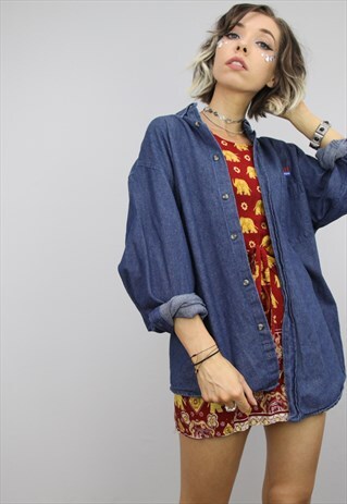 VINTAGE 90S OVERSIZED DENIM SHIRT