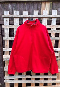 Vintage 90s GAP 1/4 zip red fleece XL 