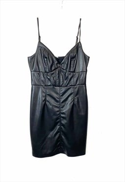 Guess faux leather bustier dress