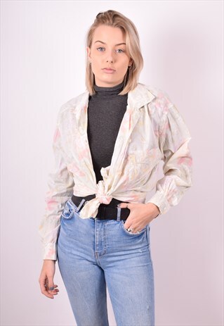 BYBLOS WOMENS VINTAGE SHIRT XL FLORAL MULTI 90S
