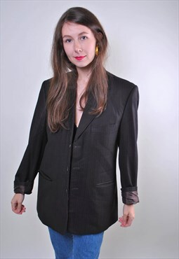 Vintage woman brown oversize suit blazer