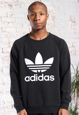Vintage Adidas Big Print Logo Sweatshirt Black