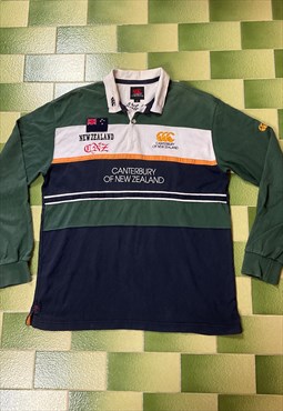 Canterbury of New Zealand Long Sleeve Polo Shirt Patches