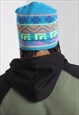 VINTAGE CRAZY PATTERNED SKI BEANIE HAT CAP MULTI