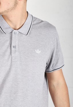 Vintage Adidas Polo Shirt in Grey Short Sleeve Tee XL