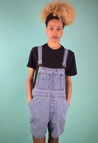 VINTAGE 90'S DENIM DUNGAREE SHORTS
