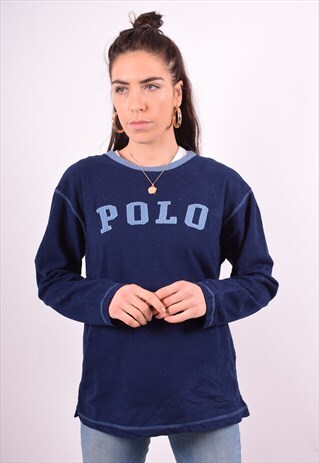 POLO RALPH LAUREN WOMENS VINTAGE FLEECE JUMPER SWEATER LARGE