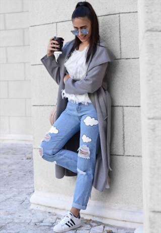 HIGH WAIST RIPPED JEANS