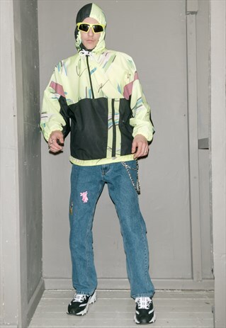 VINTAGE NEON RAVE ANORAK / 1990S