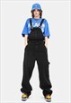 DENIM DUNGAREES HIGH QUALITY JEAN OVERALLS IN BLACK