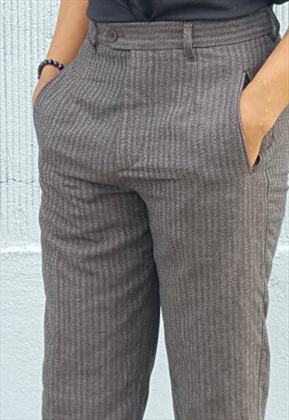 90S MINIMALIST LUXURY PLEATED STRIPE TROUSERS 29