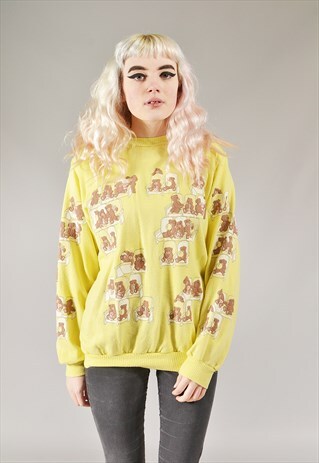 VINTAGE BEARS ON CHAIRS SWEATSHIRT YELLOW