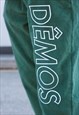 GREEN LOGO EMBROIDERED CORDUROY TROUSERS PANTS