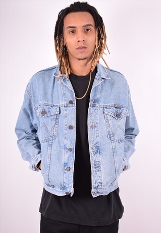 WRANGLER MENS VINTAGE DENIM JACKET MEDIUM BLUE 90'S