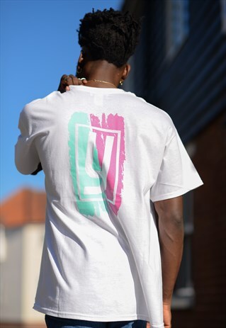 CHALKED LOGO T-SHIRT IN WHITE